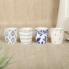 Elegance Coffee Cups, White & Blue – 120 ml, Set of 4