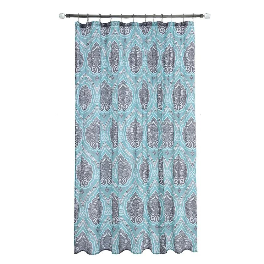 Damask Printed Shower Curtain, Multicolour – 180x180 cms