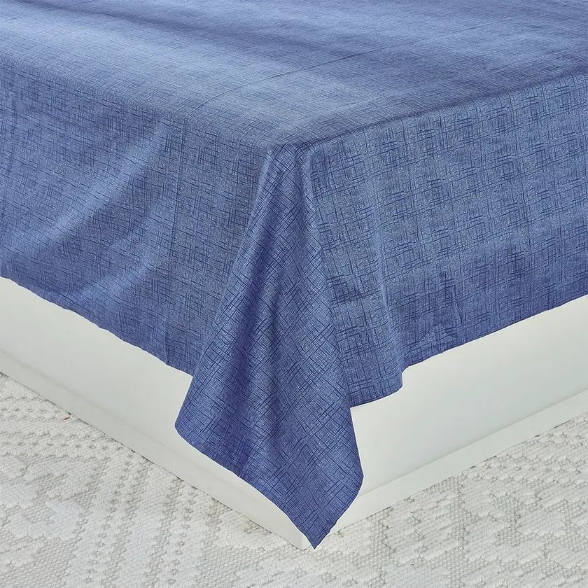 Metro King Flat Sheet Set, Slate Blue – 210 TC, 255x274 cm